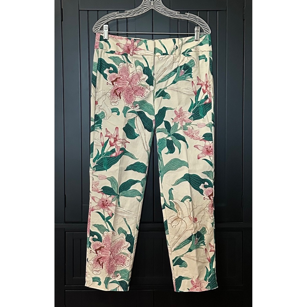 Ann Taylor Factory Signature Size‎ 6 Women's Floral Ankle Pants Tropical Preppy